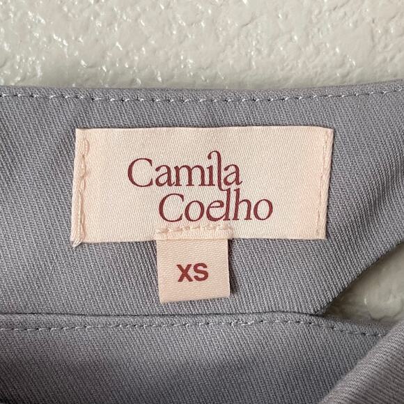 Camila‎ Coelho Pants Womens XS Gray Cecile Cut Out Cropped High Rise Straight - Picture 9 of 10